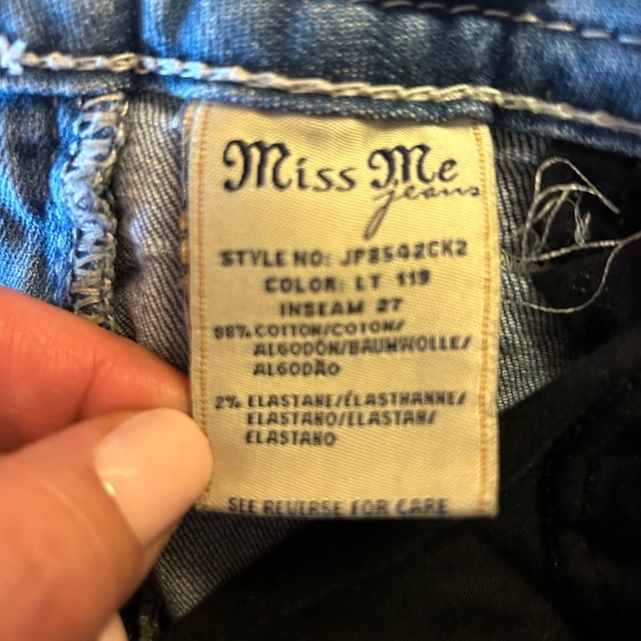 Miss Me Embellished Ankle Signature Cuffed Skinny Jeans Sz 27 - Picture 2 of 13